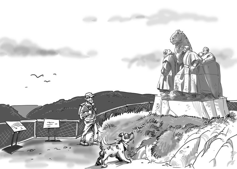 Dessin de Jules au rocher des 4 fils Aymon.