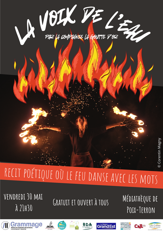 Spectacle de feu "La Voix de l'Eau" à Poix Terron