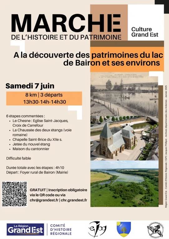 Marche de l'histoire et du patrimoine entre le Chesne et Bairon