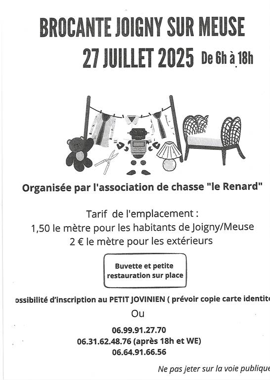 Brocante Joigny-sur-Meuse
