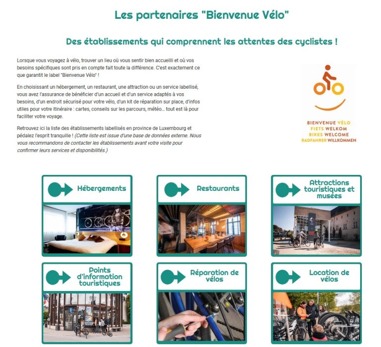 Partenaires Bienvenue Vélo province de Luxembourg