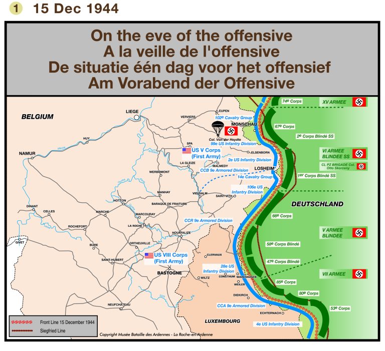 carte Bataille des Ardennes - À la veille de l'offensive