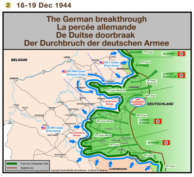 Tracé Bataille des Ardennes - percée allemande