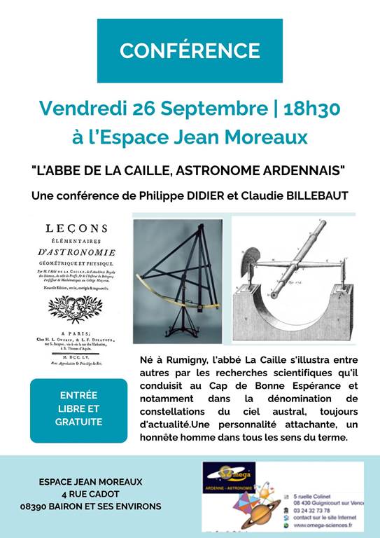Conférence : L'abbé De la Caille