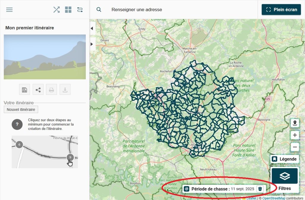 Planificateur "Période de chasse"