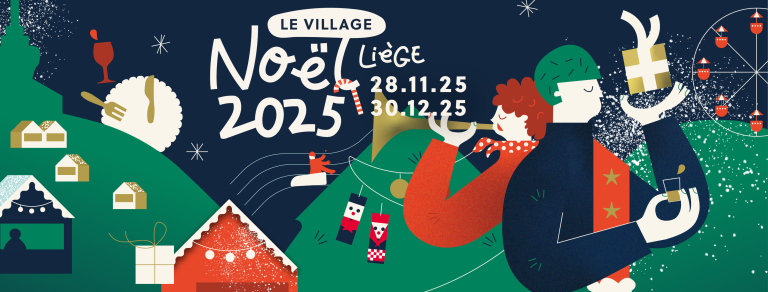 Affiche du Village de Noël à Liège.