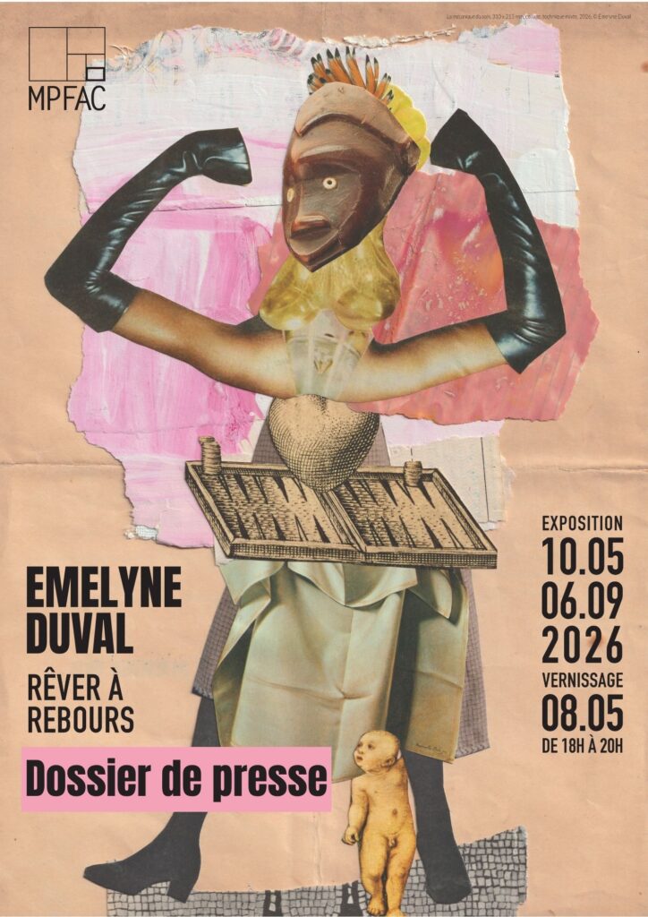 Affiche de l'exposition "Rêver à rebours" d'Emelyne Duval.