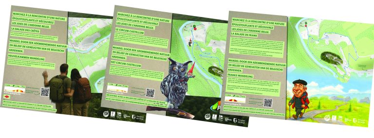 Brochures des différentes balades pédestres au Domaine de Palogne.