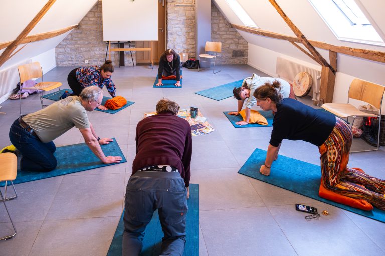 Séance de yoga.