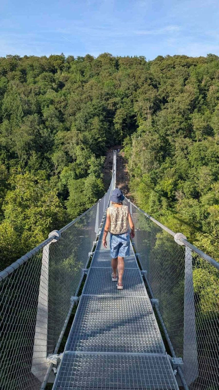 Passerelle himalayenne entre Sainte-Cécile et le domaine des Épioux