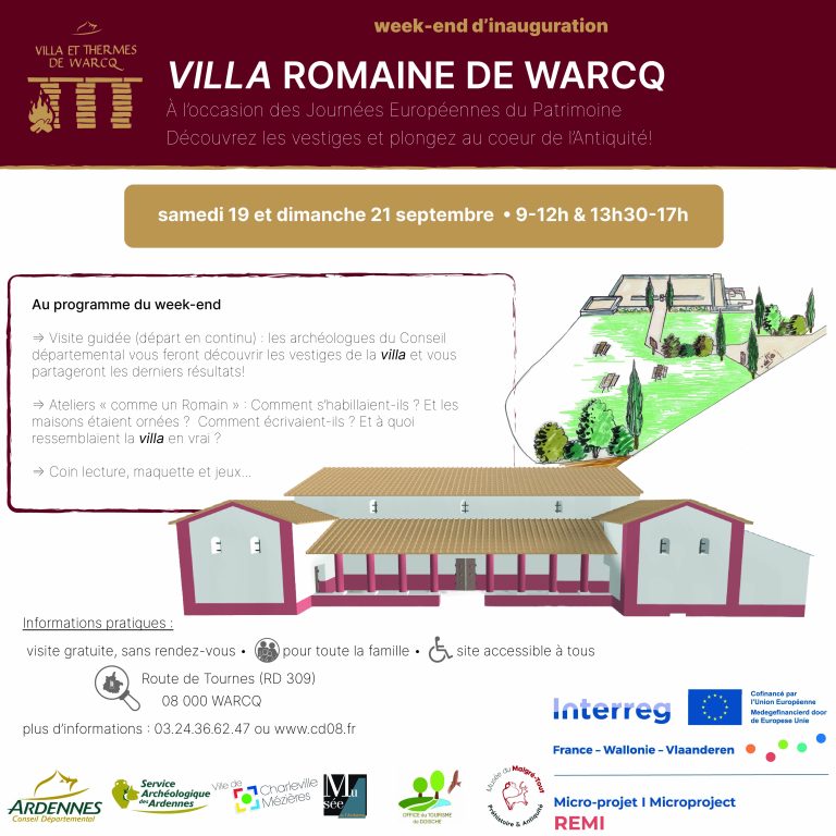 Flyer pour les journées européennes du patrimoine pour la villa romaine de Warcq.